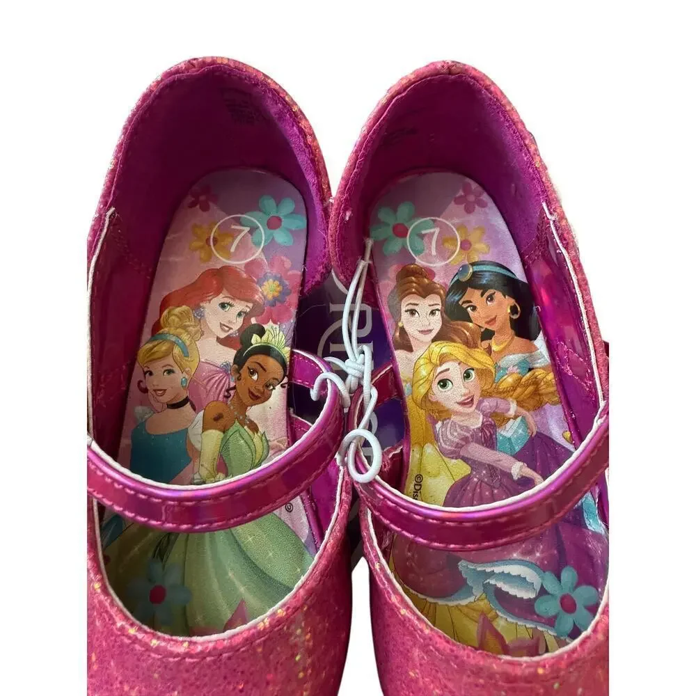 Disney Toddler Girls Purple Shimmer Princess Ballet Flats Size 7